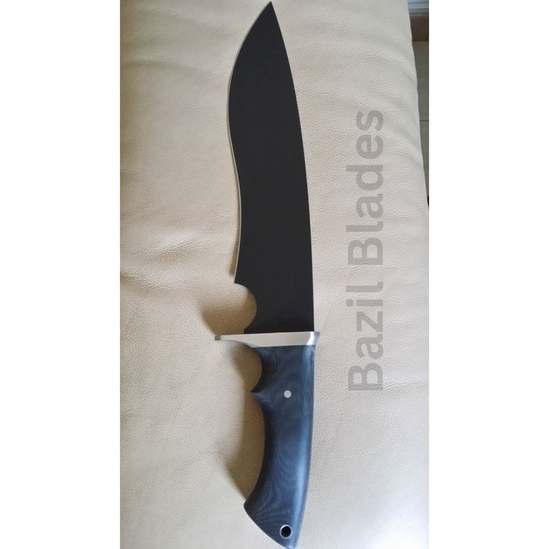 Custom Knife Forged Black Steel Hunting Knife Survival Outdoor Bowie Fixed Blade 0