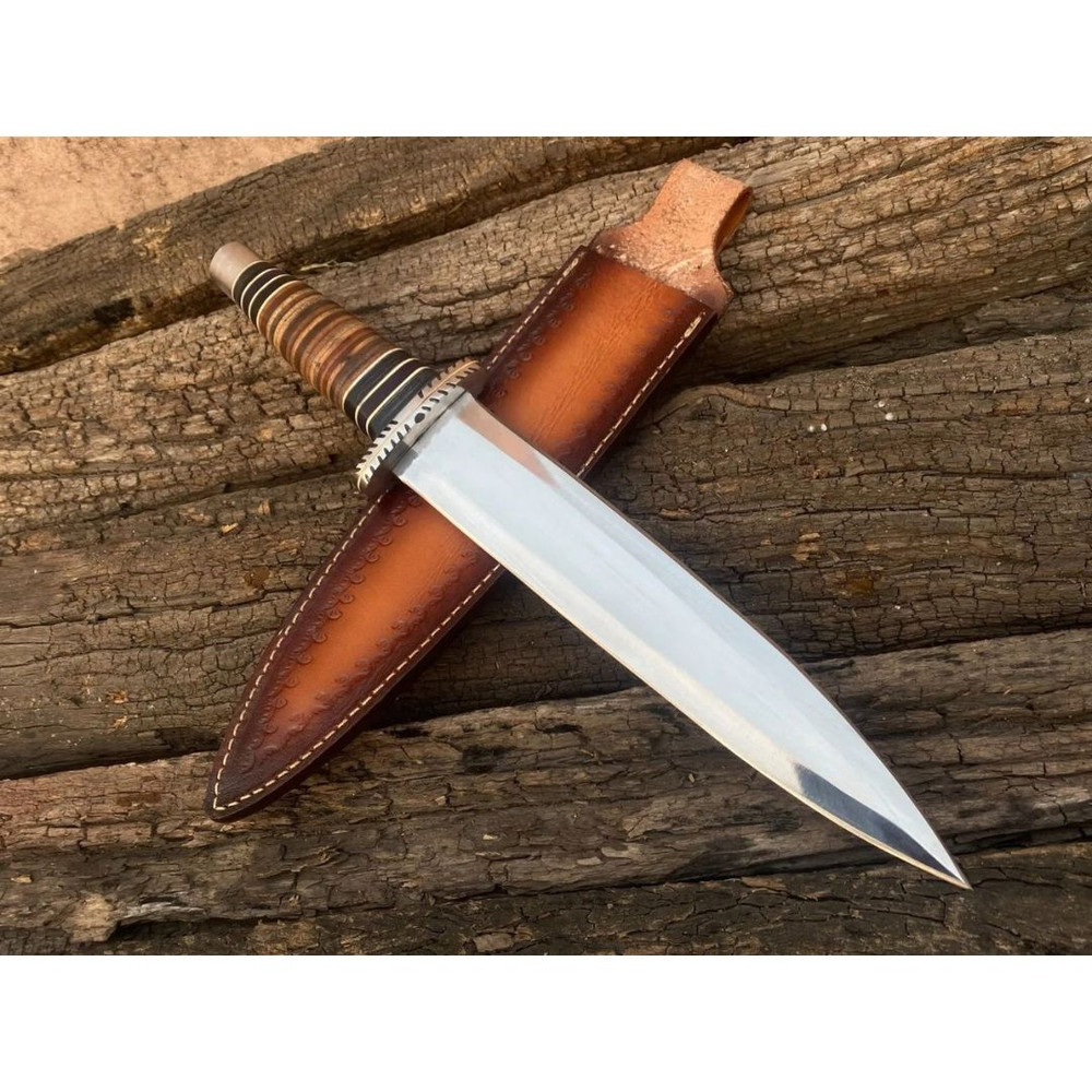 Custom Handmade Dagger Knife D2 Steel Hunting Knife Survival Outdoor Bowie Knife 0