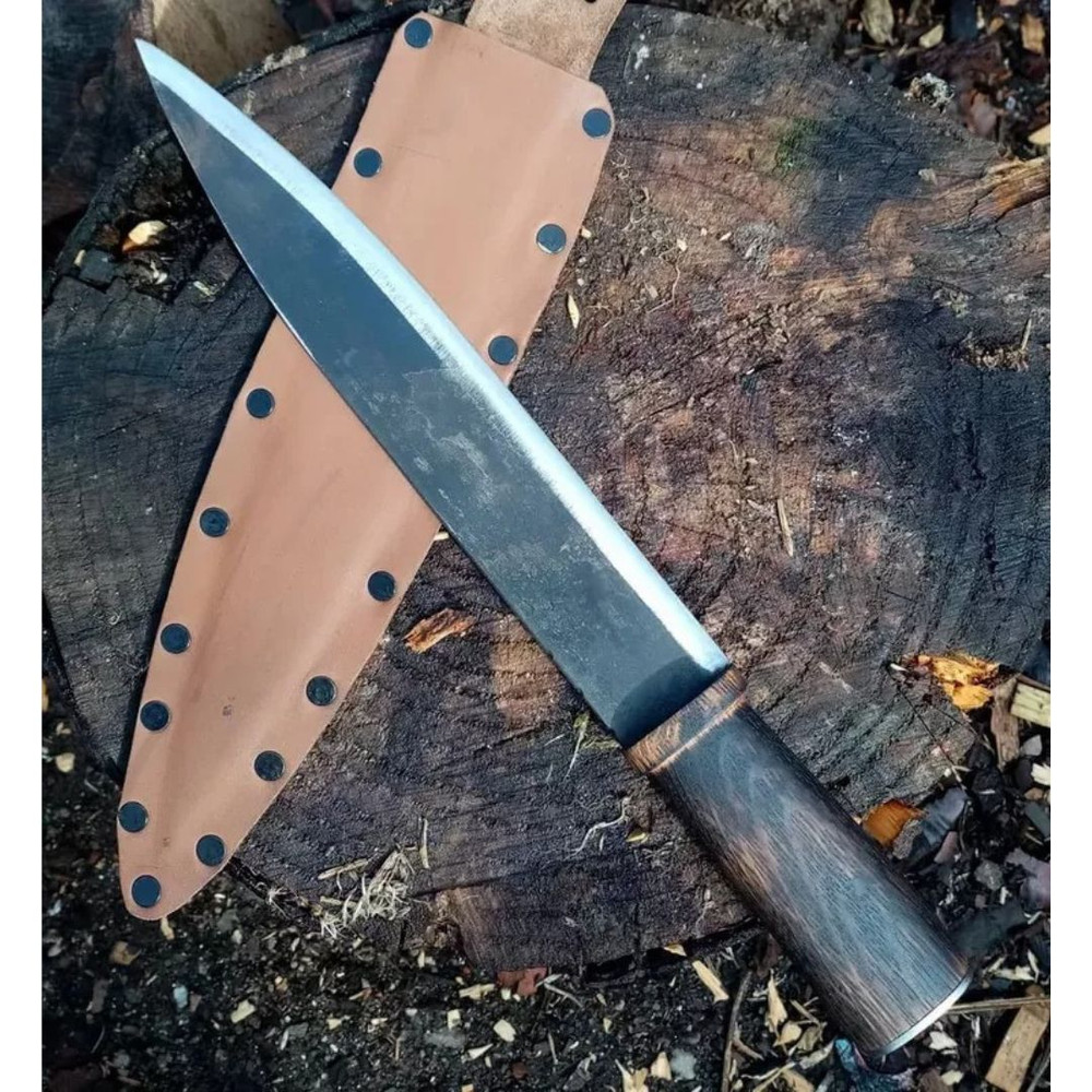 Carbon Steel Hunting Knife Forged Handmade Bowie Knife Survival Custom Knife 0