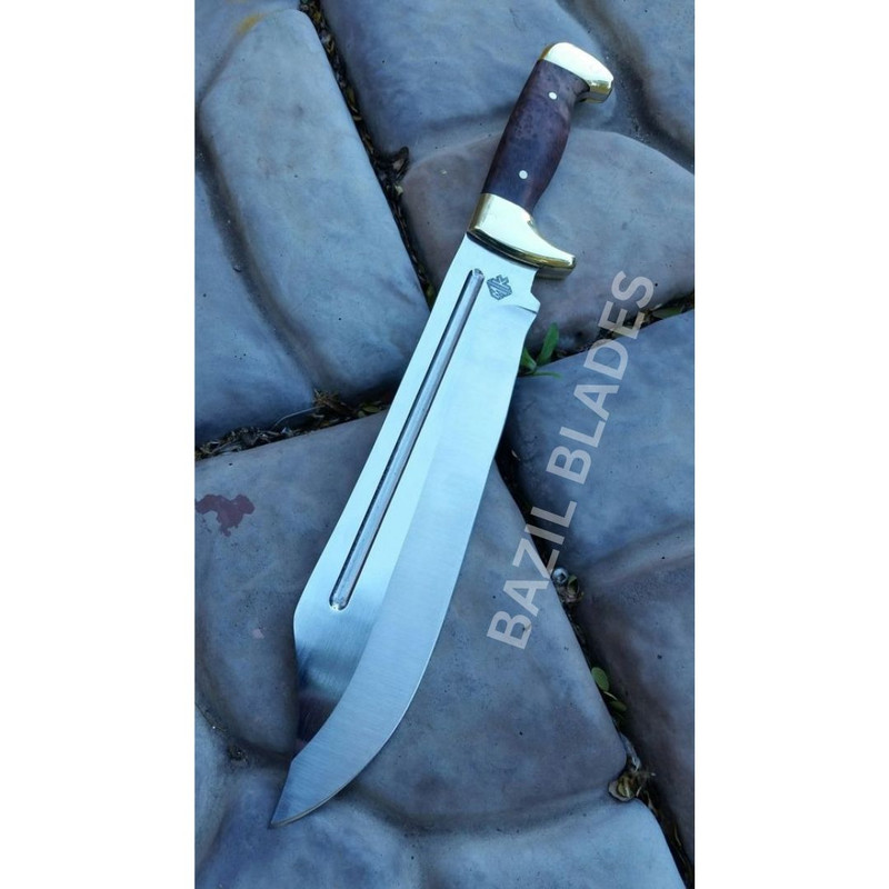 Full Tang Custom Bowie Knife D2 Steel Hunting Knife Survival Outdoor Knife Camp 0