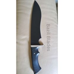 black custom knife d2 steel hunting knife survival outdoor bowie powder coated