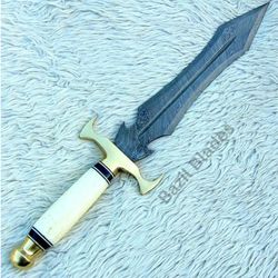 custom dagger knife damascus steel hunting knife for outdoor survival camping knife
