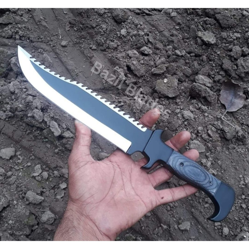 Carbon Steel Bowie Knife Full Tang Custom Knife Handmade Survival Knife Outdoor 0