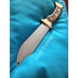handmade custom bowie knife d2 steel hunting & outdoor survival fixed blade