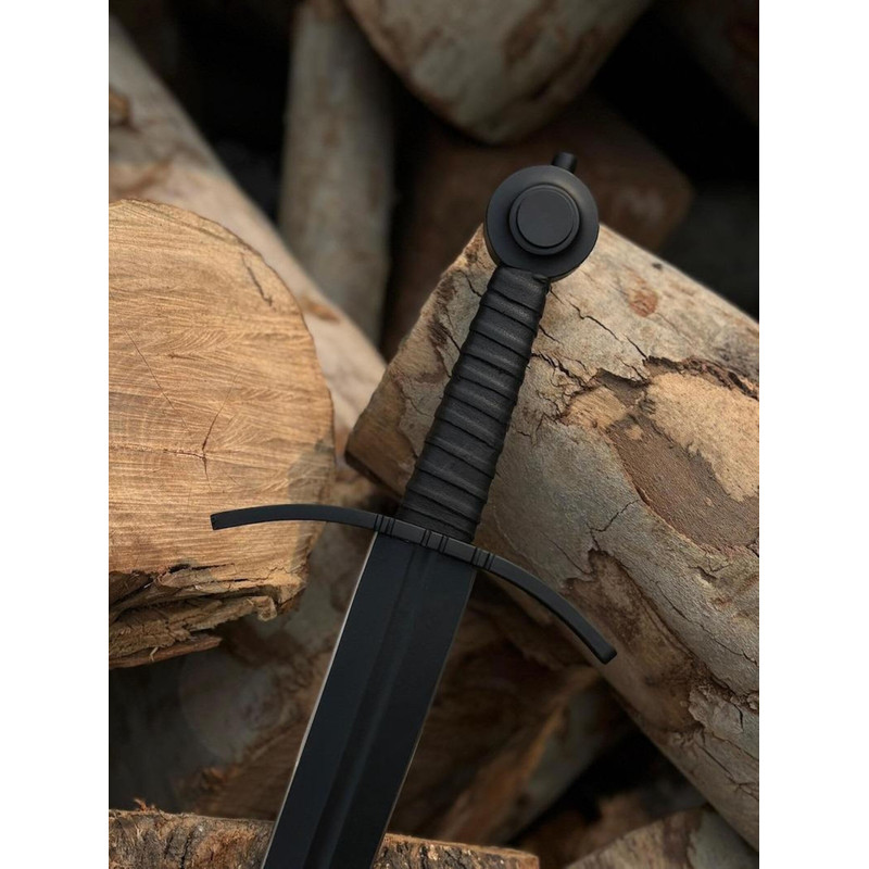 Custom Handmade Sword Carbon Steel Powder Coated Medieval Sword Double Edged 1