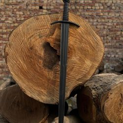 custom handmade sword carbon steel powder coated medieval sword double edged