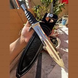 custom handmade dagger knife micarta handle d2 steel blade double edged dagger