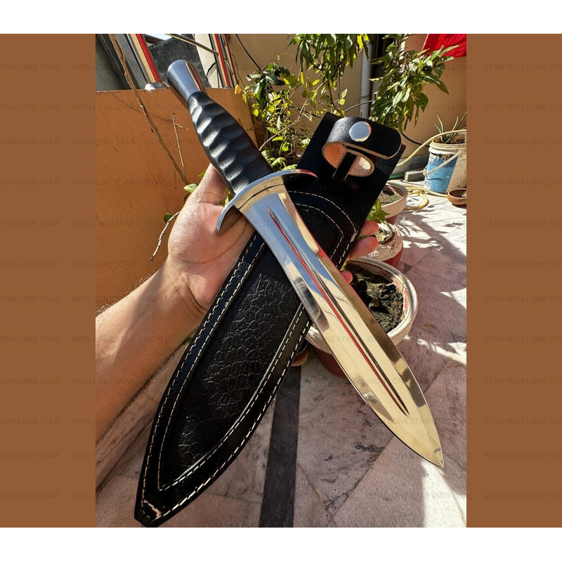 Custom Handmade Dagger Knife Micarta Handle D2 Steel Blade Double Edged Dagger 0