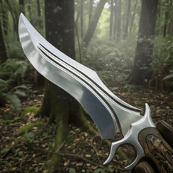 hand-forged 440c steel bowie knife 15 full tang with rosewood handle & leather sheath