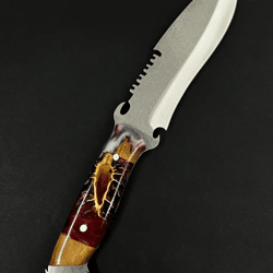 personalized stainless steel hunting knife 12.2 epoxy resin wood handle custom camping gift set