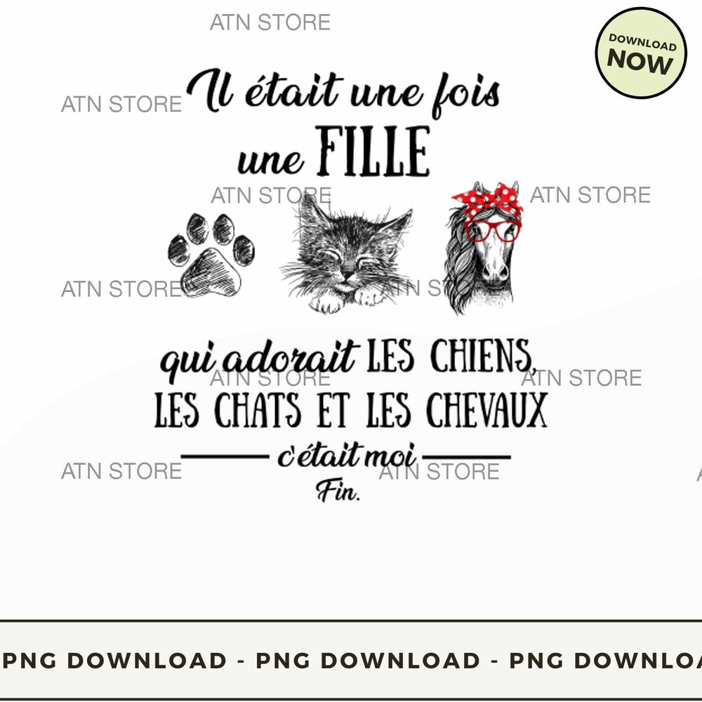 Il eฬtait une fois une fille qui adorait les chiens les chats et les chevaux c.jpg