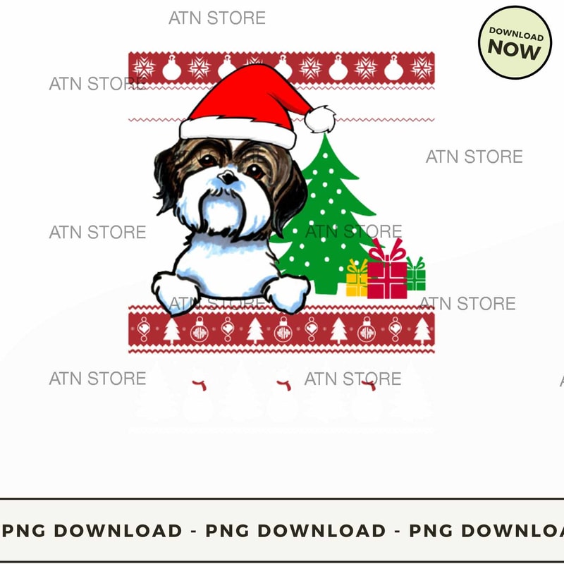 Cute christmas shih tzu dog.jpg