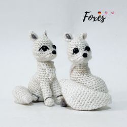 Foxes. Crochet PDF pattern. Red or arctic white fox * amigurumi toy * small stuffed toy * Christmas or Spring decor