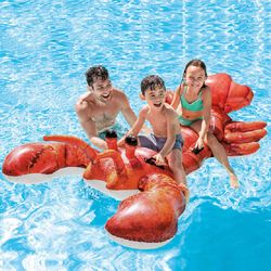 children's inflatable raft for riding lobster plastic water toy