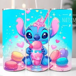 Stitch and sweets tumbler wrap PNG, Colorful Stitch Tumbler Wraps Sublimation Design PNG, 20oz Skinny Straight & Tapered