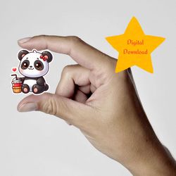 Cute Panda Sticker set A fun gift for kids, Panda Stickers, Panda PNG