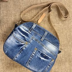 Unusual Jean handmade shoulder bag - eco-friendly accessories.