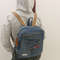 Stylish And Comfortable Denim Blue Casual Backpack Handmade From Recycled Jeans With 8 Pockets Pocke