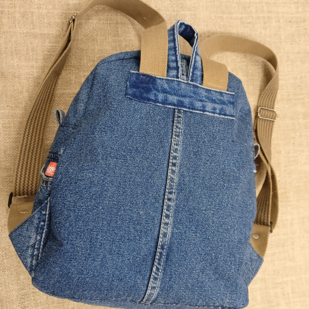 Denim Backpack With 100 Percent Cotton Lining Handmade Jeans Recycling 3 Pockets Outside 1 Deep Poc 1