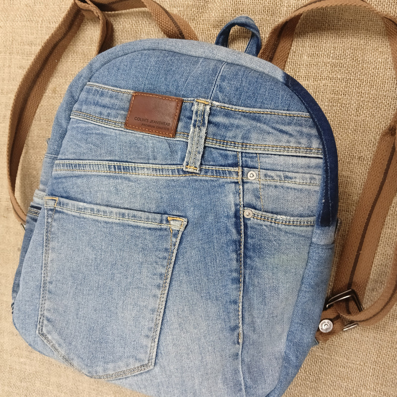 Handmade Denim Backpack School Bag For Girls Travel Bag Casual Backpack For Study And Leisure Women 0