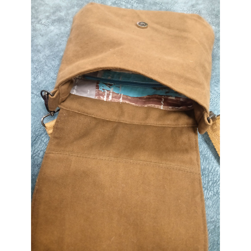 Denim Handbag Features A Marinestyle Tapestry Flap Cotton Lining And 4 Pockets Inside The Strap On
