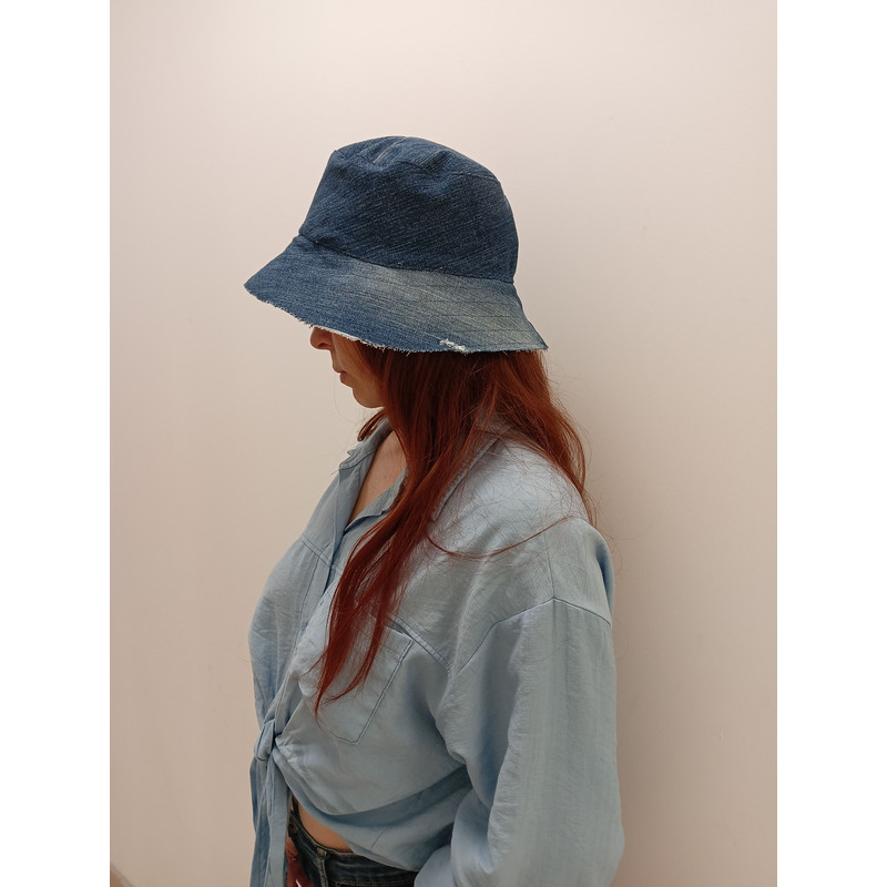 Denim Bucket Hat With 100 Percent Cotton Inside Unisex Can Be Worn On Both Sides 2