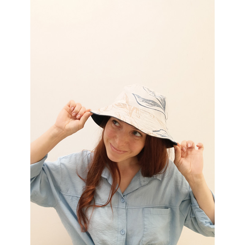 Stylish Twosided Denim Panama Hat It Has A Cotton Lining 2