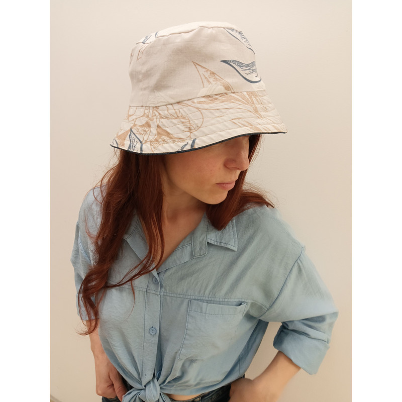 Stylish Twosided Denim Panama Hat It Has A Cotton Lining 3