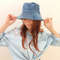 Stylish Twosided Denim Panama Hat It Has A Cotton Lining 0