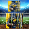 Michigan Wolverines 20oz Skinny Tumbler Wrap PNG Digital Download 1
