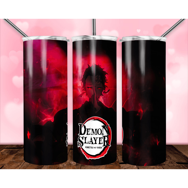 Demon Slayer 2 20oz Skinny Tumbler Wrap PNG Digital Download 0