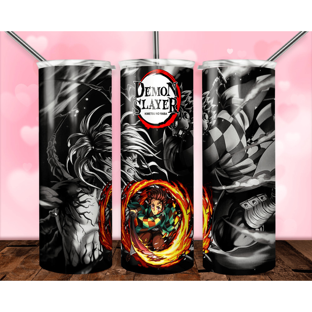 Demon Slayer 4 20oz Skinny Tumbler Wrap PNG Digital Download 0