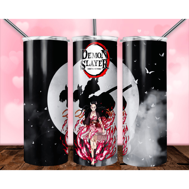 Demon Slayer 5 20oz Skinny Tumbler Wrap PNG Digital Download 0