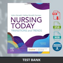 Latest 2024 Nursing Today Transition And Trends 11Th Edition By Zerwekh Test Bank