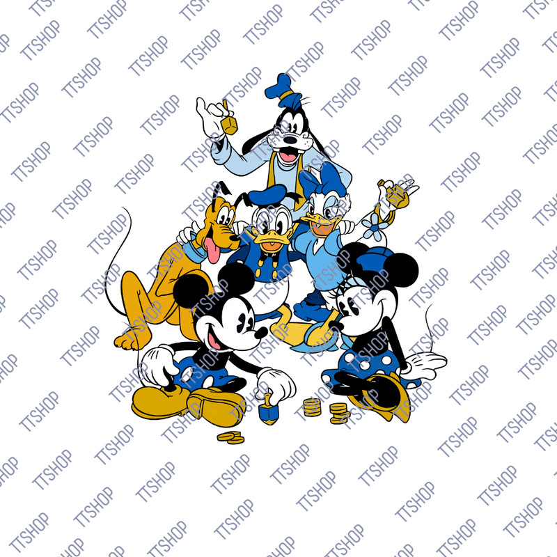Vintage Happy Hanukkah Mickey And Friends Latkes Lights Love TShirt, Hanukkah Holiday T-shirt, Festival Family Trip TShirt.png