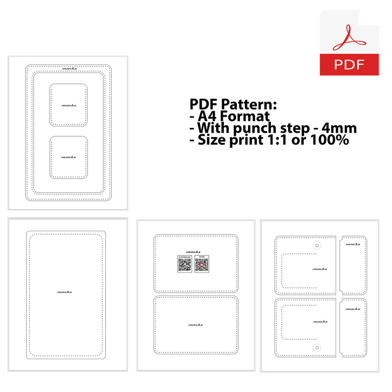 Leather Docholder Wallet  PDF Pattern 4mm 1