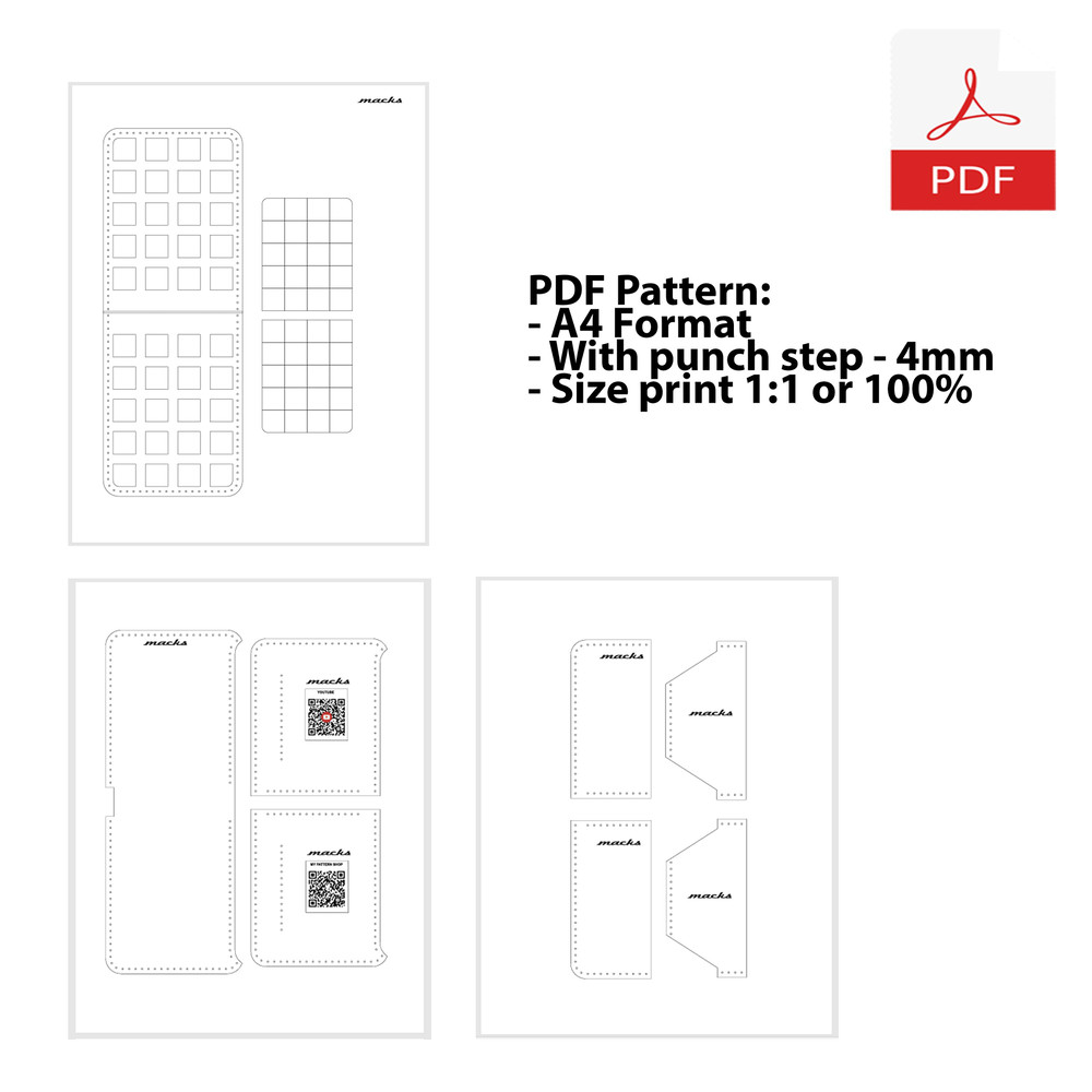Leather Wallet PDF Pattern 4mm 4
