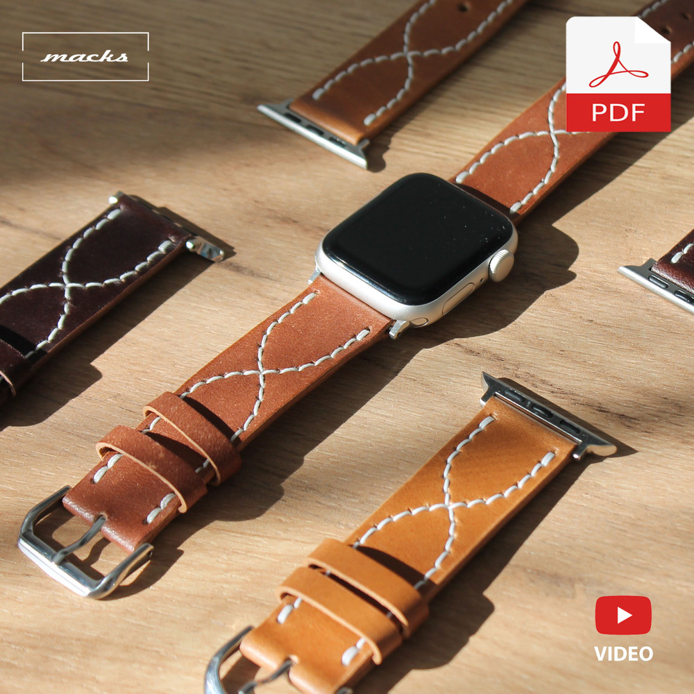 Pattern Leather Watch Strap 22mm 0