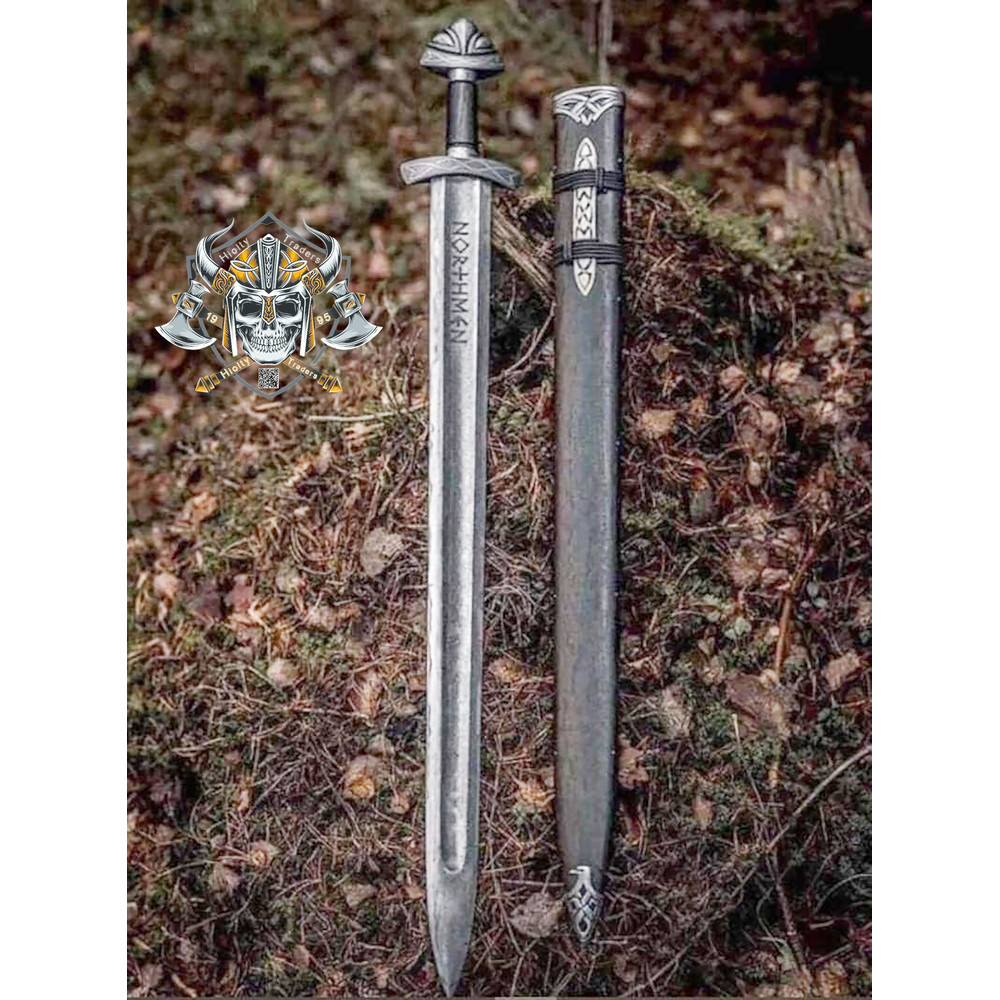 Hand Forged Damascus Steel Viking Sword Sharp Replica Medieval Swords Northmen Viking Sword With Sc 3