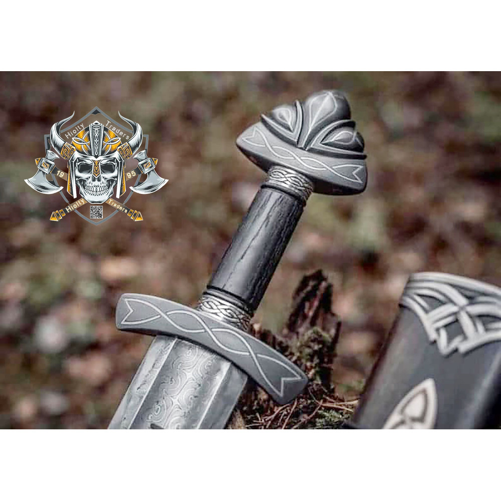 Hand Forged Damascus Steel Viking Sword Sharp Replica Medieval Swords Northmen Viking Sword With Sc 2