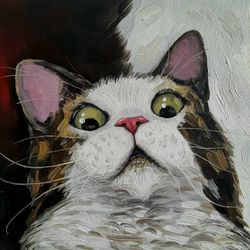 Cat oil painting Funny animal Meme painting