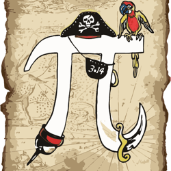 pirate pi day gear postcard svg, funny pi rate pi day humor classic round svg, cutie pi svg, digital download