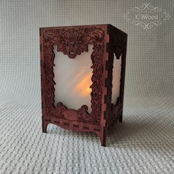 Wooden Art Nouveau Style Tea Candle Holder Laser Cut Home Decor