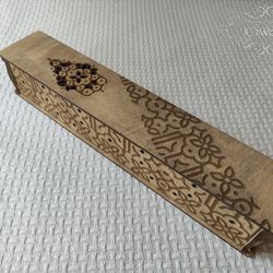 Wooden Indonesian Style Incense Stick Burner Box Laser Cut Home Decor