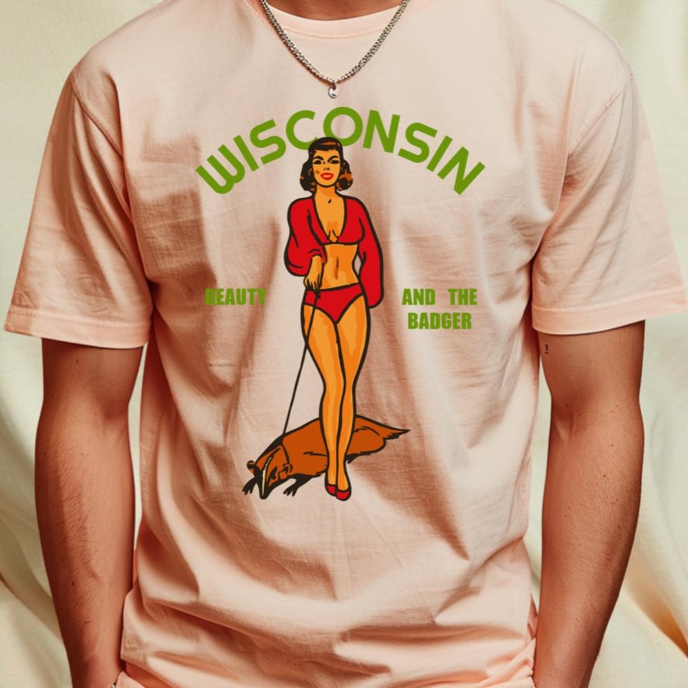 Beauty and the Badger Retro Wisconsin Pride T-Shirt_T-Shirt_File PNG.jpg