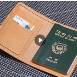 Minimalist leather passport cover pattern