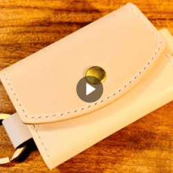 Pattern of a small leather key holder with a ring