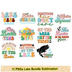 Western Lake Png Sublimation Design Bundle, Hand Drawn Lake Digital Clipart, Set Of 8 Lake Png Files, Western Lake Png,