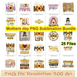Mother day bundle sublimation, gift for mom png, sunflower mama png, hight quality 350 dpi, digital file instantdownload