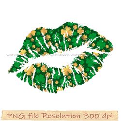 St. Patrick's Day Sublimation Bundle, Lips design png, 350 dpi, digital file, Instantdownload